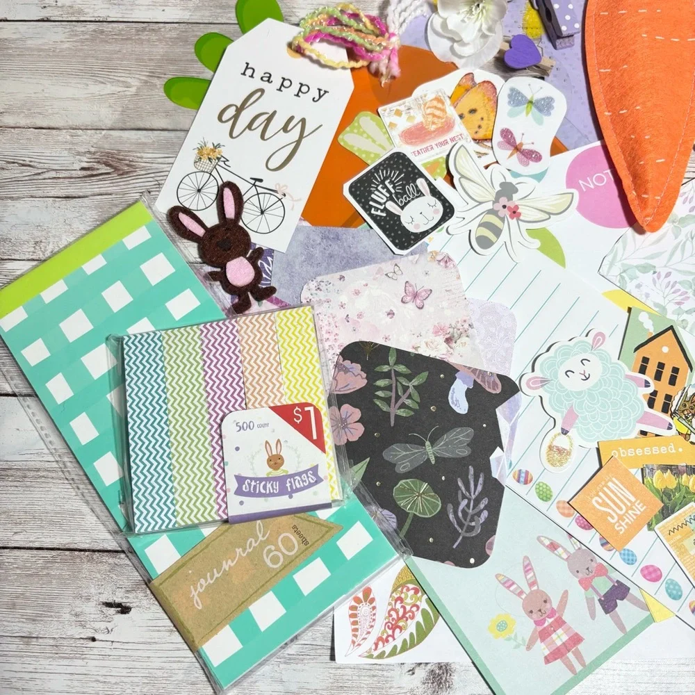 Spring Easter Junk Journal Kit & Planner Decor Supplies Scrapbook Lot Ephemera